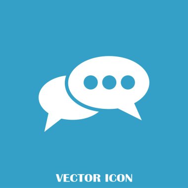 Sohbet simgesi bir arka plan üzerinde izole trendy düz tarzı. Web sitesi tasarımı için konuşma balonu sembolü