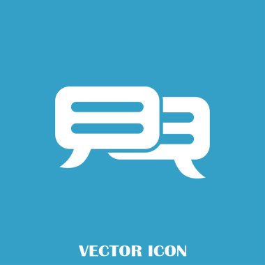 Sohbet simgesi bir arka plan üzerinde izole trendy düz tarzı. Web sitesi tasarımı için konuşma balonu sembolü