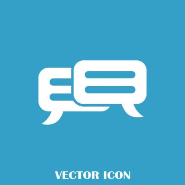 Sohbet simgesi bir arka plan üzerinde izole trendy düz tarzı. Web sitesi tasarımı için konuşma balonu sembolü