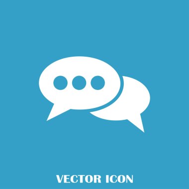 Sohbet simgesi bir arka plan üzerinde izole trendy düz tarzı. Web sitesi tasarımı için konuşma balonu sembolü