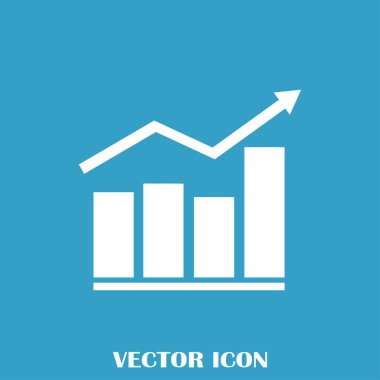 Trendy düz stil grafik simgesini. Web sitesi tasarımı, logo, app, kullanıcı arabirimi için grafik bar sembolü. Vektör çizim, Eps10.