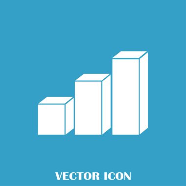 Trendy düz stil grafik simgesini. Web sitesi tasarımı, logo, app, kullanıcı arabirimi için grafik bar sembolü. Vektör çizim, Eps10.