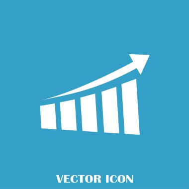 Trendy düz stil grafik simgesini. Web sitesi tasarımı, logo, app, kullanıcı arabirimi için grafik bar sembolü. Vektör çizim, Eps10.