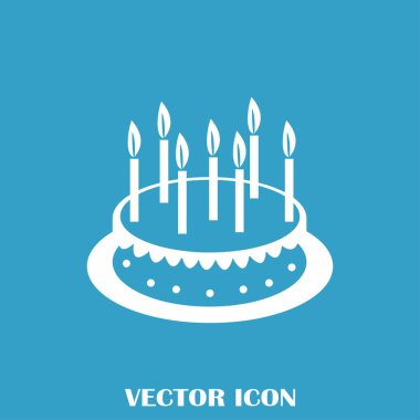 Doğum günü pastası simge vektör çizim. Doğum günün kutlu olsun