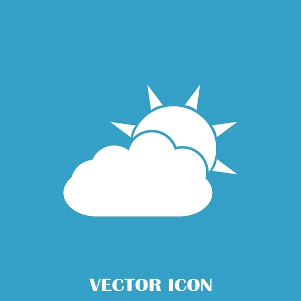 Icono de la línea del tiempo. sol detrás de la nube con lluvia — Vector de stock