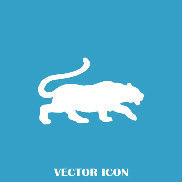 Sílhueta de tigre, ícone de vetor — Vetor de Stock