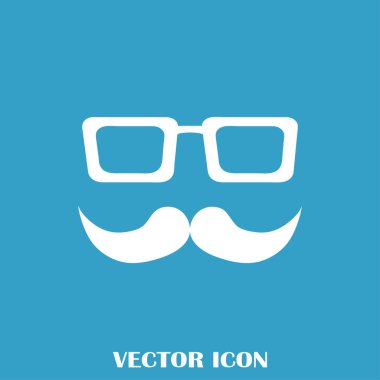 Bıyık ve gözlük vektör simgesi.