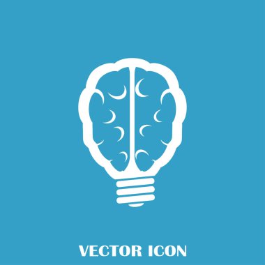 Beyin fikir simgesi düz.