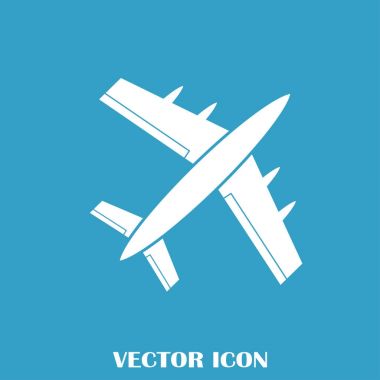 Uçak simge vektör, katı logo illüstrasyon, sembol
