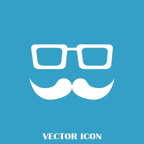 Mustache and Glasses vector icon. — Stock Vector