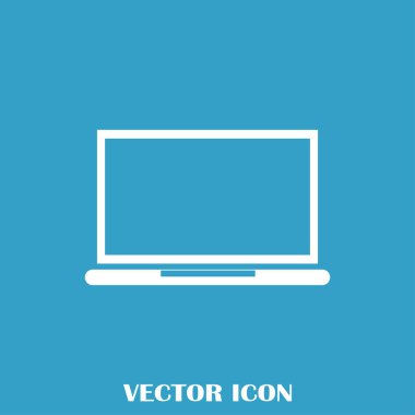 Dizüstü bilgisayar simgesini trendy düz stil. Web sitesi tasarımı, logo, app, UI bilgisayar simgesi. Vektör çizim, Eps10.