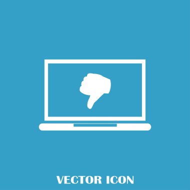 Başparmak aşağı. Simge sevmez. Vektör çizim.