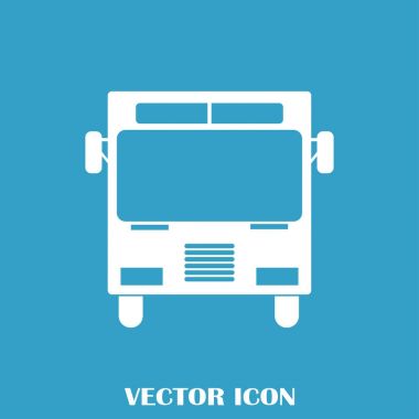 Otobüs simge vektör, katı logo illüstrasyon, sembol