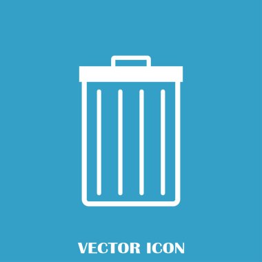 Çöp çöp kutusu simgesini izole. Vektör çizim. Düz style.waste kağıt basket. Atık kutusu.