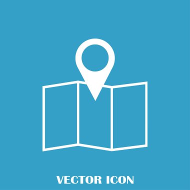 Harita işaretçi düz simgesi. Vektör Eps 10