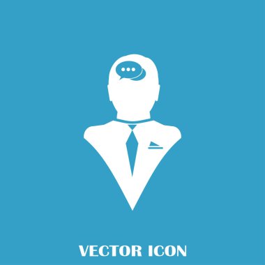 Bir kafa ile konuşma balonu silüeti. Bir kafa ile konuşma balonu vektör çizim silueti