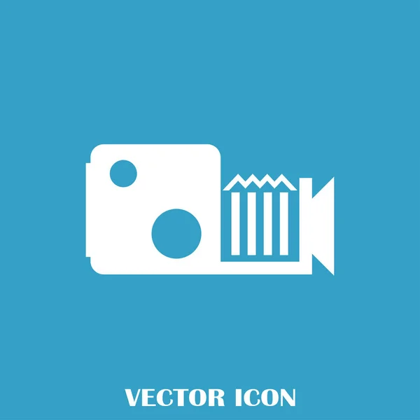 Icono de vídeo, ilustración vector de videocámara — Vector de stock