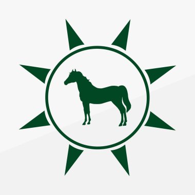 At siluet çalıştırıyor. Vektör çizim.