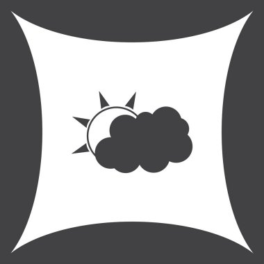 Hava satırı simgesi. Güneş bulut ile yağmur arkasında