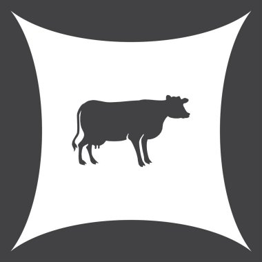 İnek siluet vektör simgesi