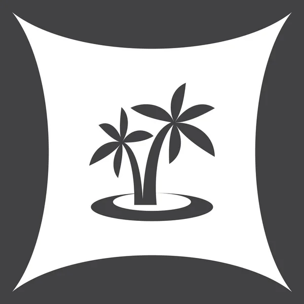 Sílhueta de palmeiras na ilha. Ilustração vetorial —  Vetores de Stock