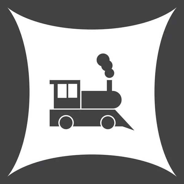 La locomotora de vapor. Antiguo icono web ferroviario — Vector de stock