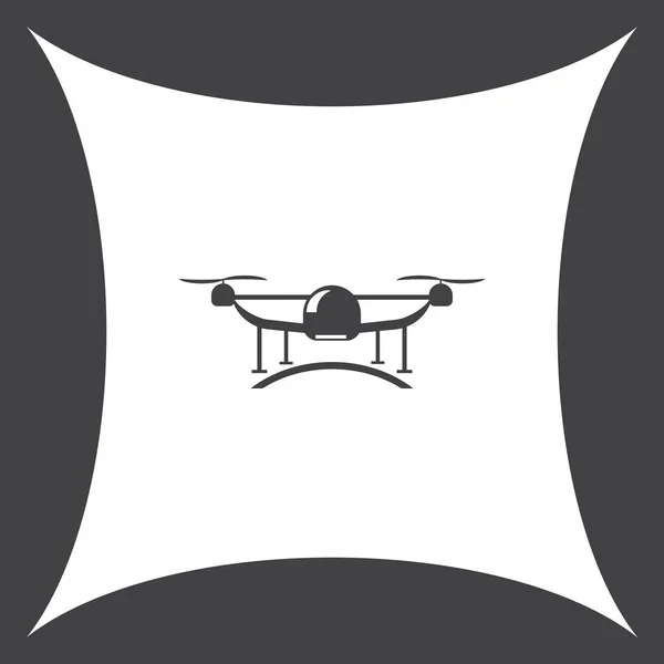 Repülő quadcopter drone logó, elszigetelt vektoros illusztráció — Stock Vector