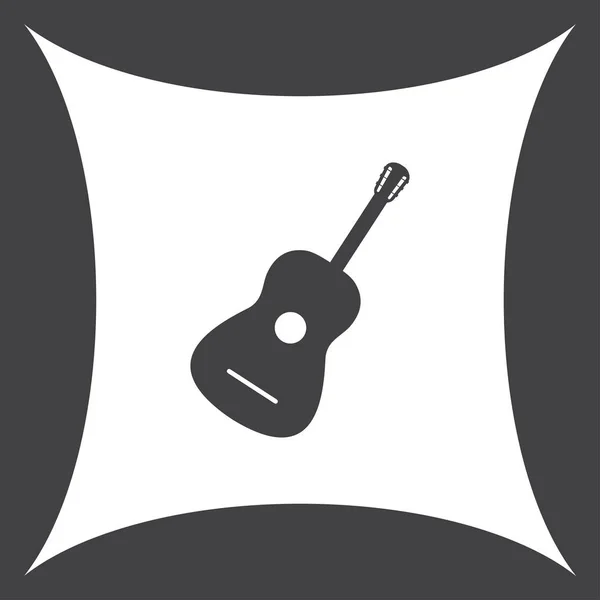 吉他图标矢量，声学乐器标志 — 图库矢量图片