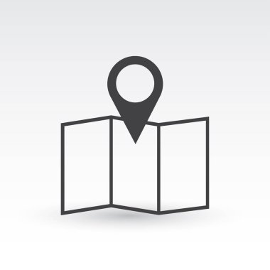 Harita işaretçi simgesi. yer düğme.