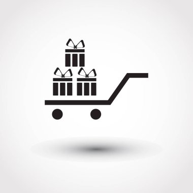 hediye simge vektör çizim. Düz tasarım stili