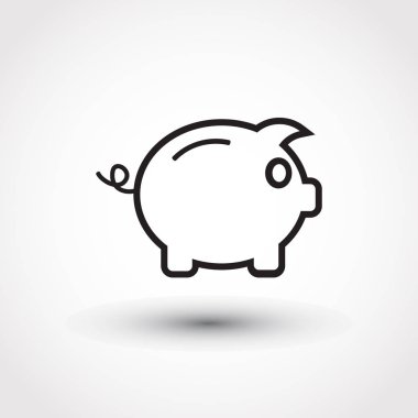 Kumbara. Anahat tarzı tamamen ölçeklenebilir vektör simgesi.