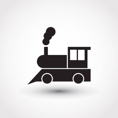 Tren simgesi: eski klasik buhar motoru lokomotif piktogram