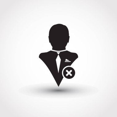 Kullanıcı profili işareti simgesini Sil glif ile web. Vektör çizim tasarım öğesi eps10