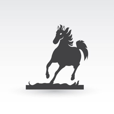 At siyah siluet çalıştırıyor. Vektör çizim.