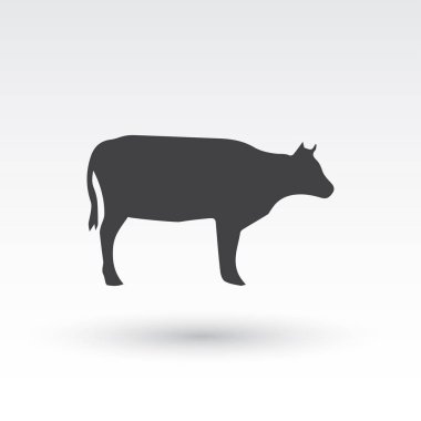 İnek siluet. Vektör simgesi.