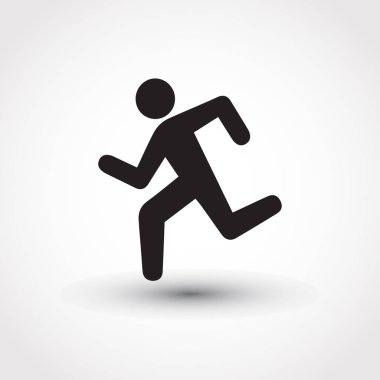 Adam simgesi çalışan izole bir arka plan, vektör sanat.