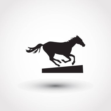 At siluet çalıştırıyor. Vektör çizim.