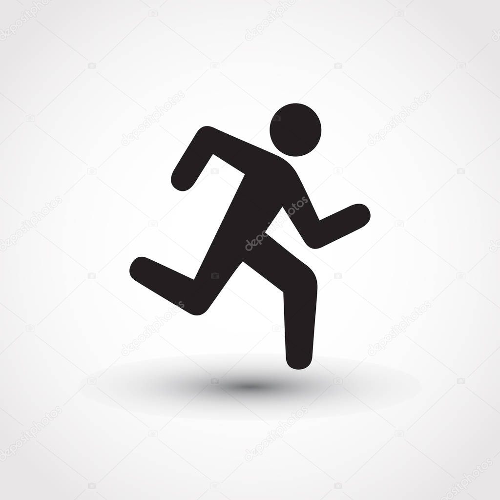 Running man icon isolated a background, Vector art.