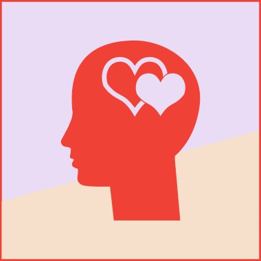 Kafa seviyorum. Beyin vektör simgesi