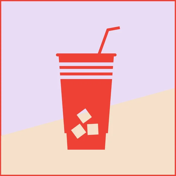 Cocktail-Vektor flaches Symbol. Teetasse vorhanden. Symbolbild Kaffeetasse. — Stockvektor