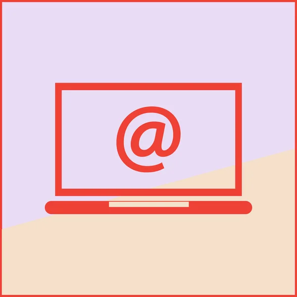 Ordinateur portable avec enveloppe et email ouvert à l'écran. Email marketing, concepts de publicité sur Internet. Illustration vectorielle plate . — Image vectorielle