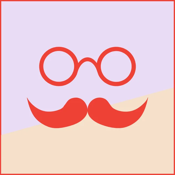 Mustache and Glasses Icon. — Stock Vector