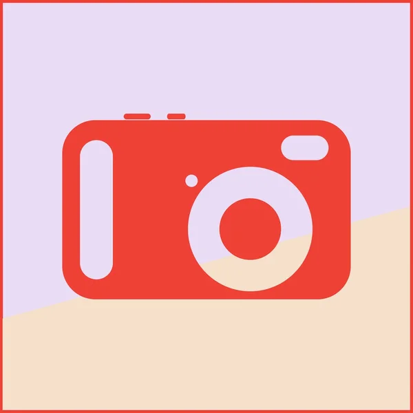 Icono de la cámara en estilo plano de moda — Archivo Imágenes Vectoriales