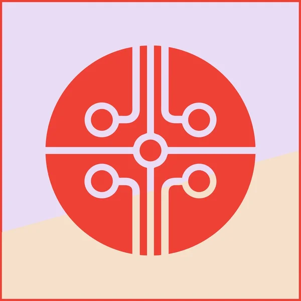 Circuit board, technology icon, vector illustration. Flat design style — Stock Vector