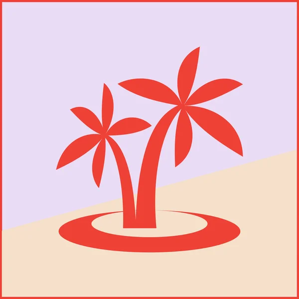 Icône vectorielle Palm. icône de l'île — Image vectorielle