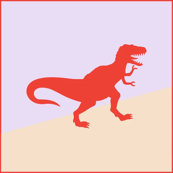 Icono de dinosaurio aislado en el fondo de color. Logo vectorial de dinosaurios. Estilo de diseño plano. Pictograma vectorial moderno para gráficos web — Vector de stock