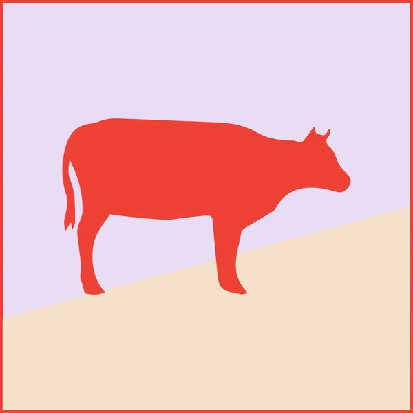 Cow silhouette. Vector icon. — Stock Vector