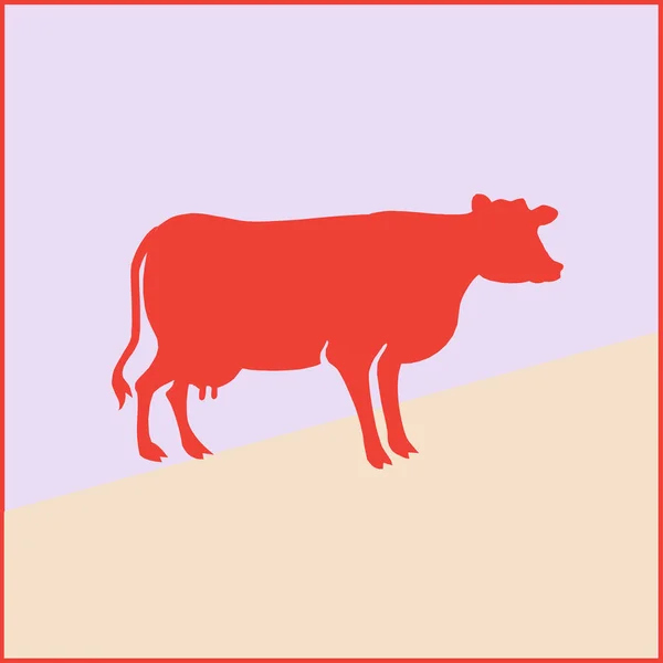 Cow silhouette. Vector icon. — Stock Vector