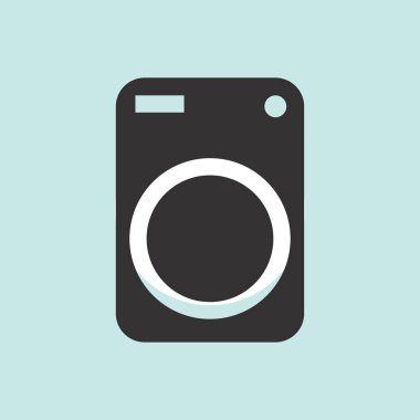 Çamaşır makinesi simgesi. Cihazı vektör simgesi. Çamaşır makinesi simge vektör. Çamaşır makinesi ince çizgili Tema. Vektör görüntü.