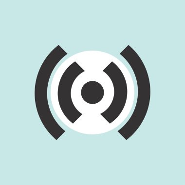 Wifi simgesi üzerinde arka izole. Modern basit düz ağ işareti. İş, Internet kavramı. Web sitesi tasarımı, web düğme, mobil uygulama Logo illüstrasyon trendy vektör yayın simgesi